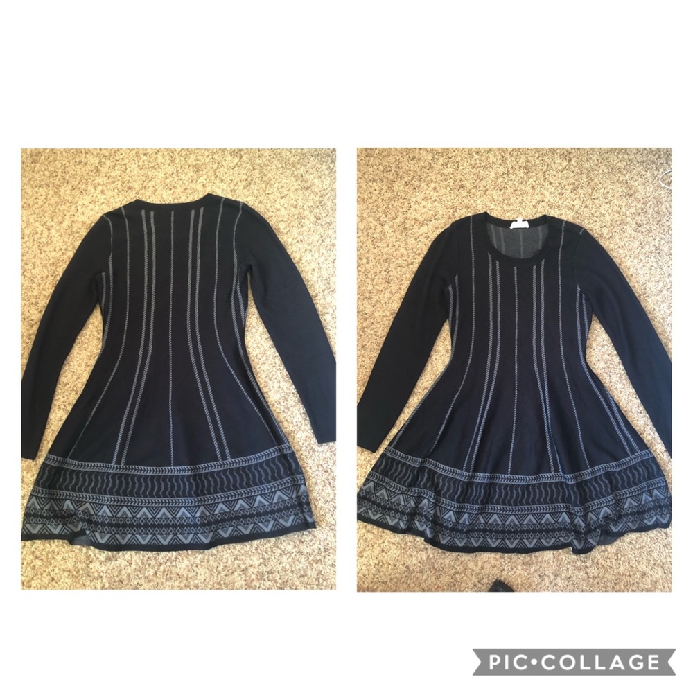 Black long sleeve sweater dress